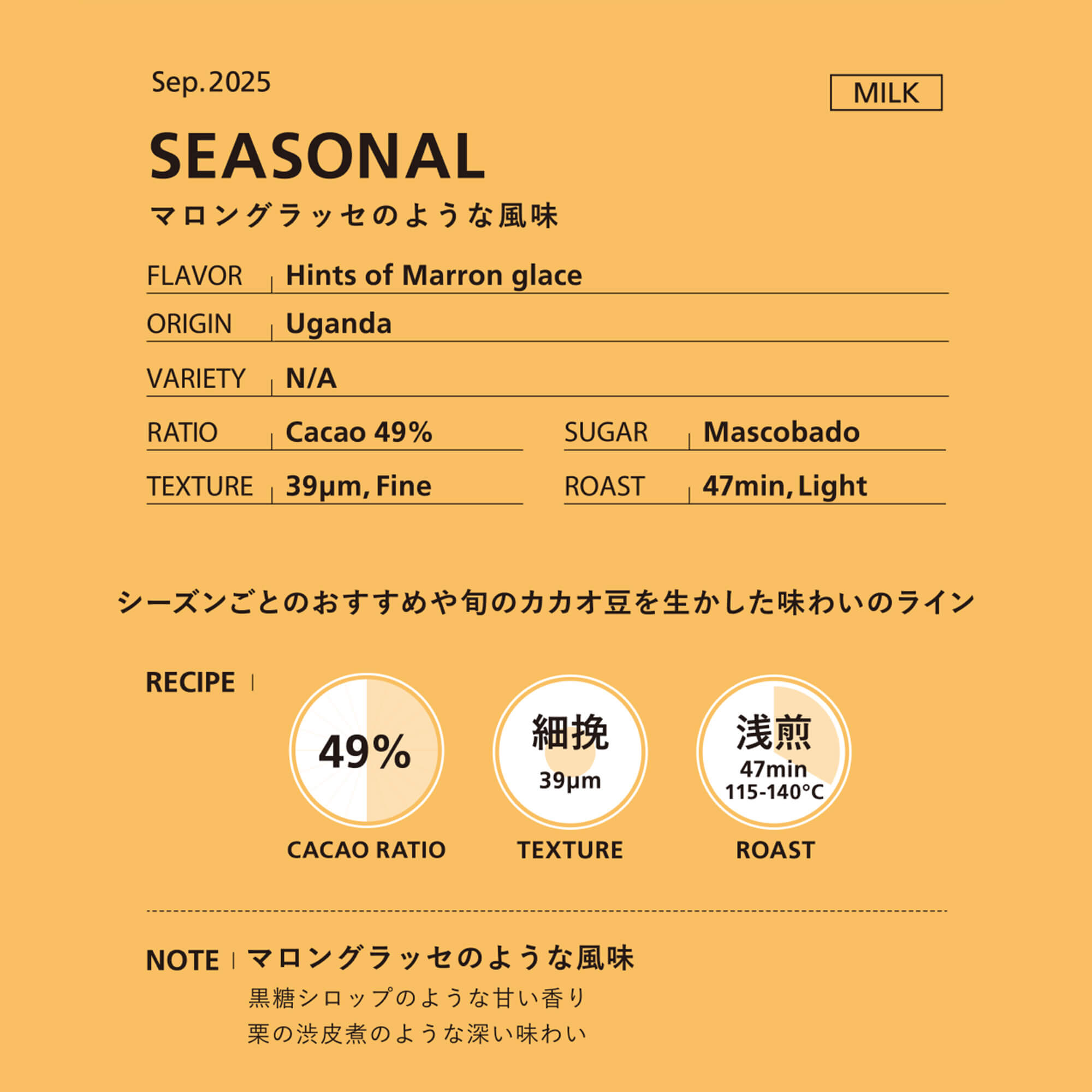 ミルクチョコレート -ウガンダ- – Minimal - Bean to Bar Chocolate -