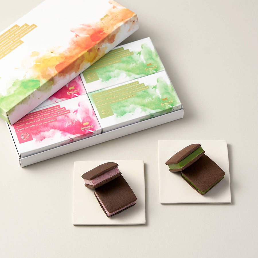 チョコレートサンドクッキー -苺＆抹茶-（8粒入）